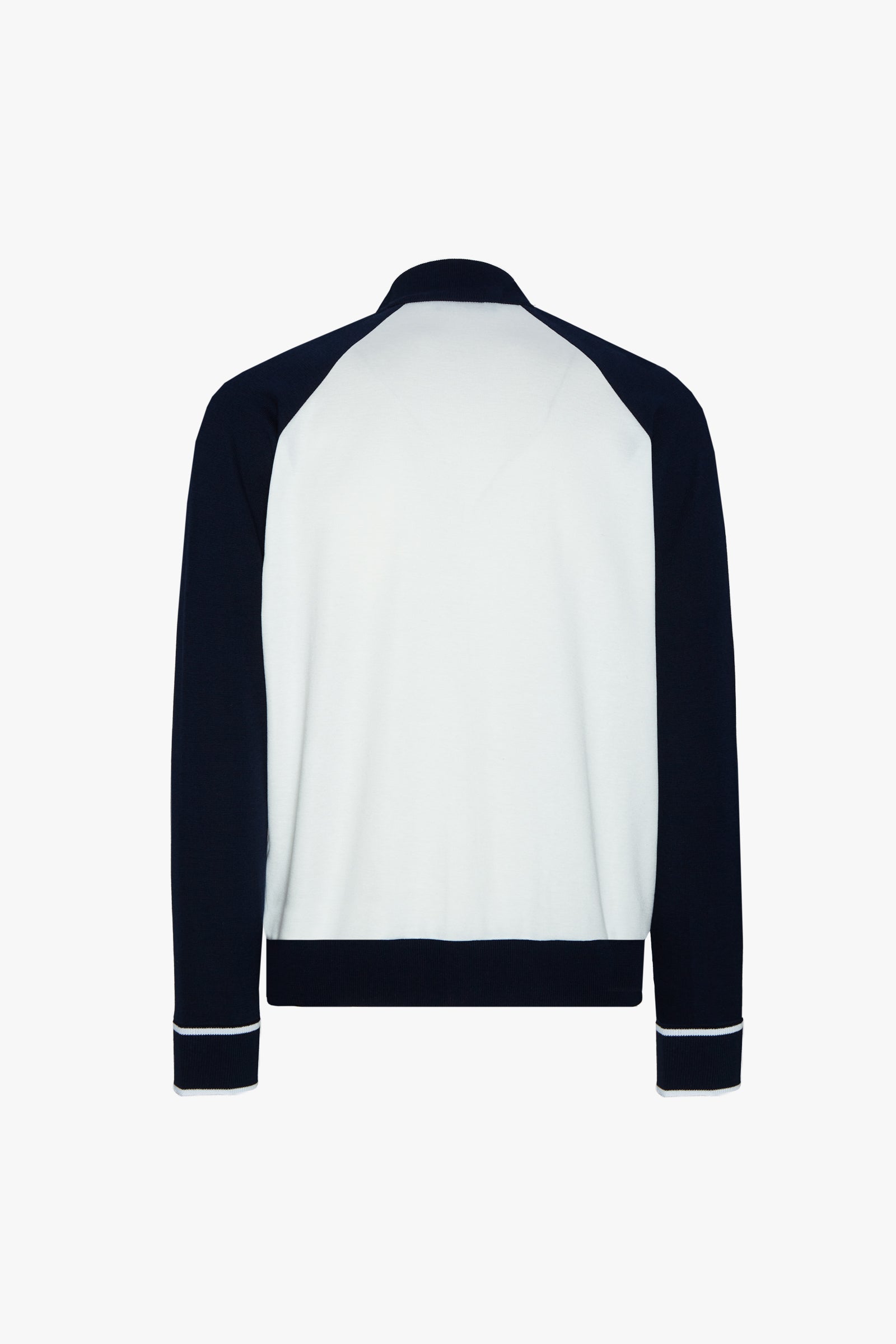 Bomber à manches raglan en soie mélangée - Blanc & Bleu