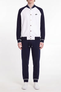 Ensemble de survêtement en soie - Blanc & Bleu