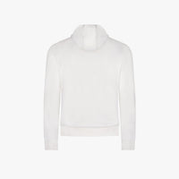 Sweat à capuche avec logo en soie - Blanc & Beige