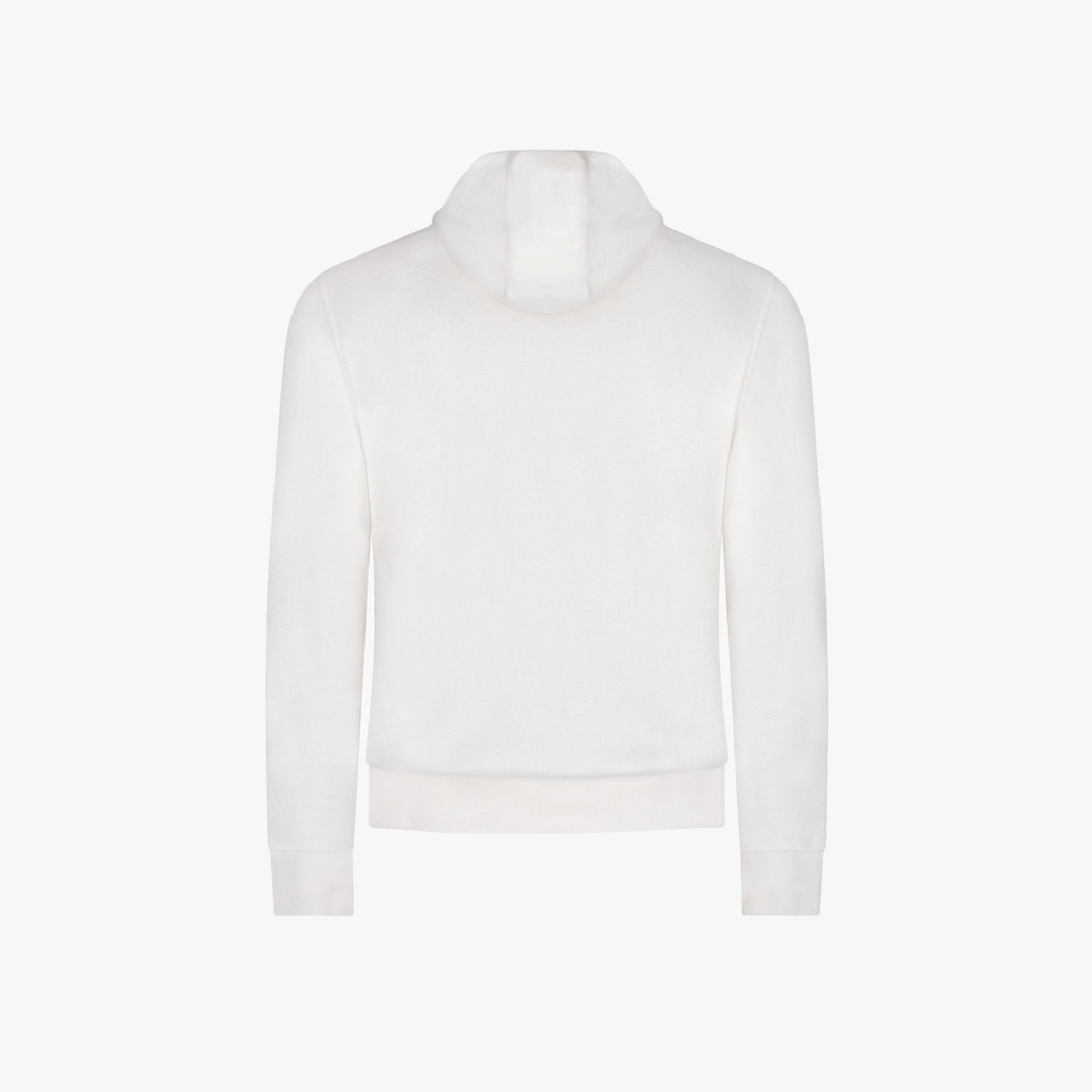 Sweat à capuche avec logo en soie - Blanc & Beige
