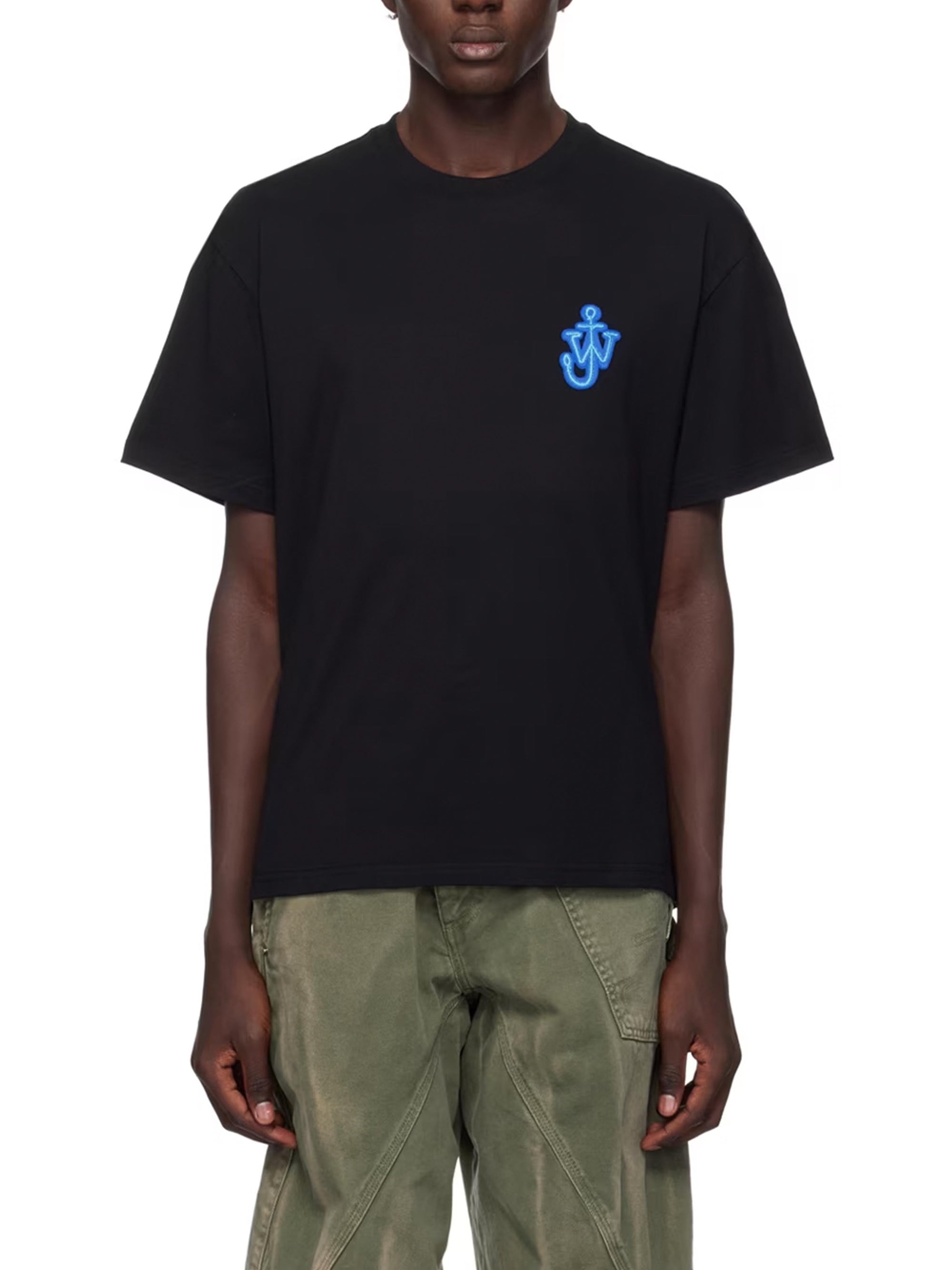 T-Shirt Imprimé Ancres Et Chats - Black