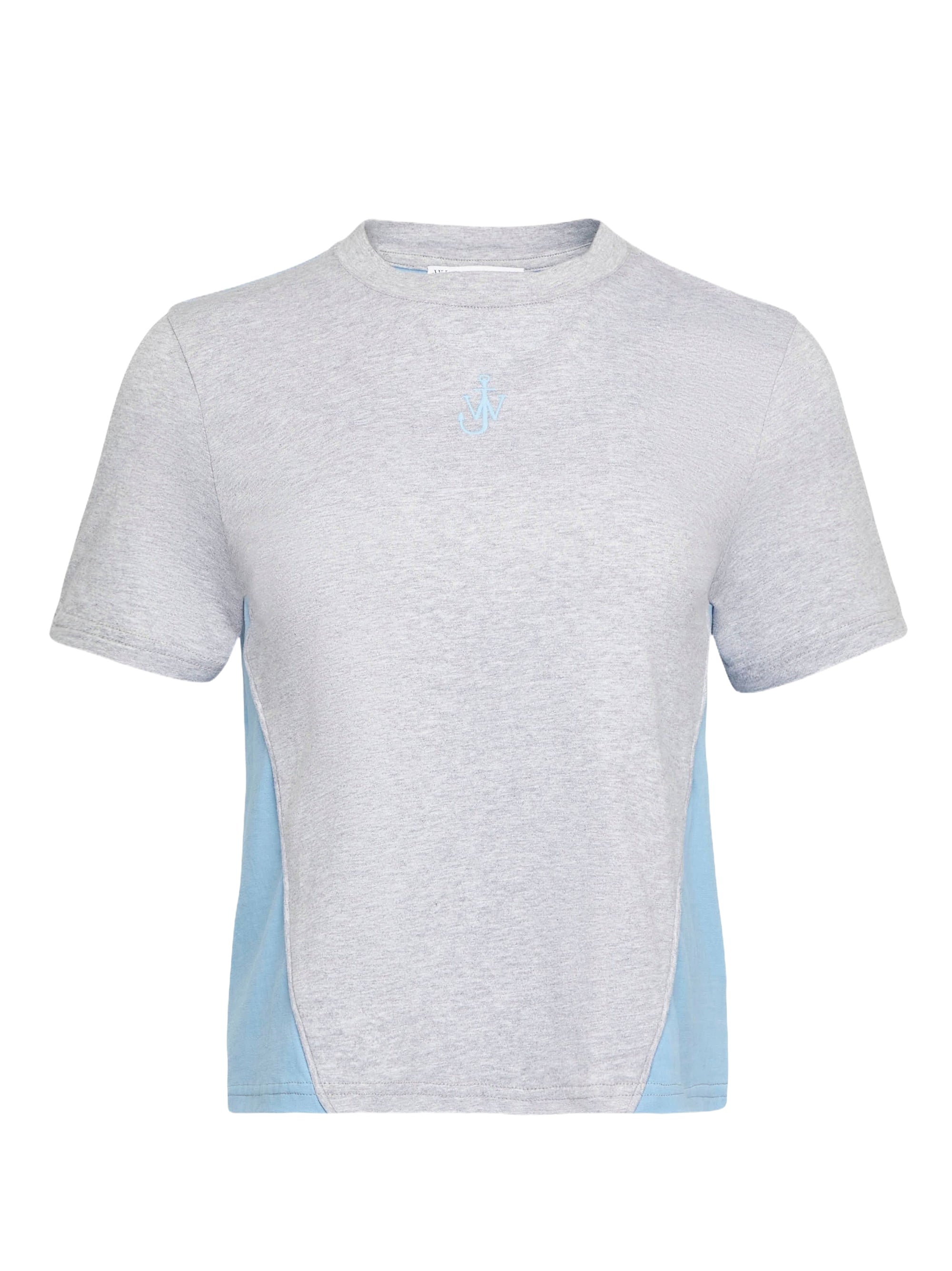 T-shirt à manches courtes et broderies ancres - Light Grey Melange & Sky Blue