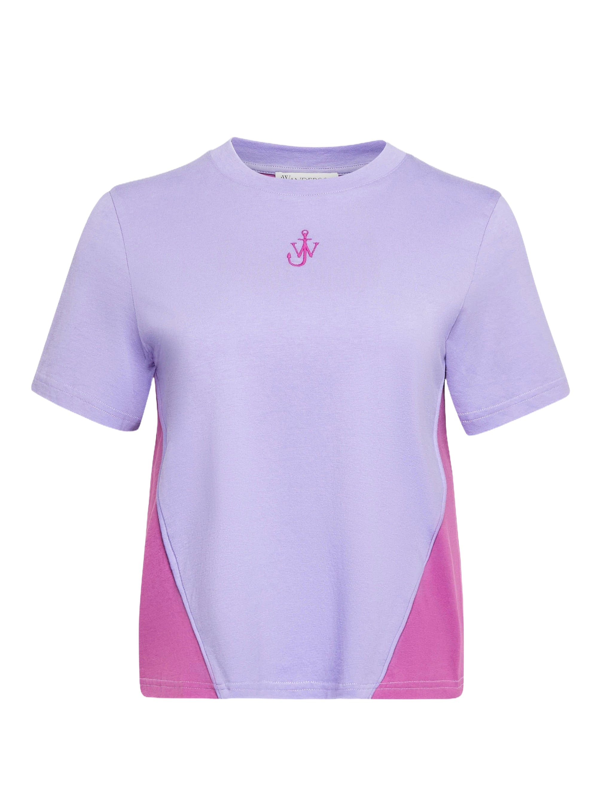 T-Shirt Court À Empiècements Et Broderie Ancres - Lavender/Magenta