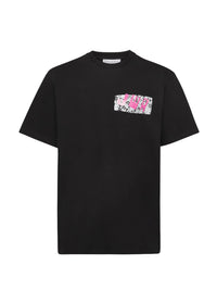 T-shirt à manches courtes et bordures en dentelle - Black