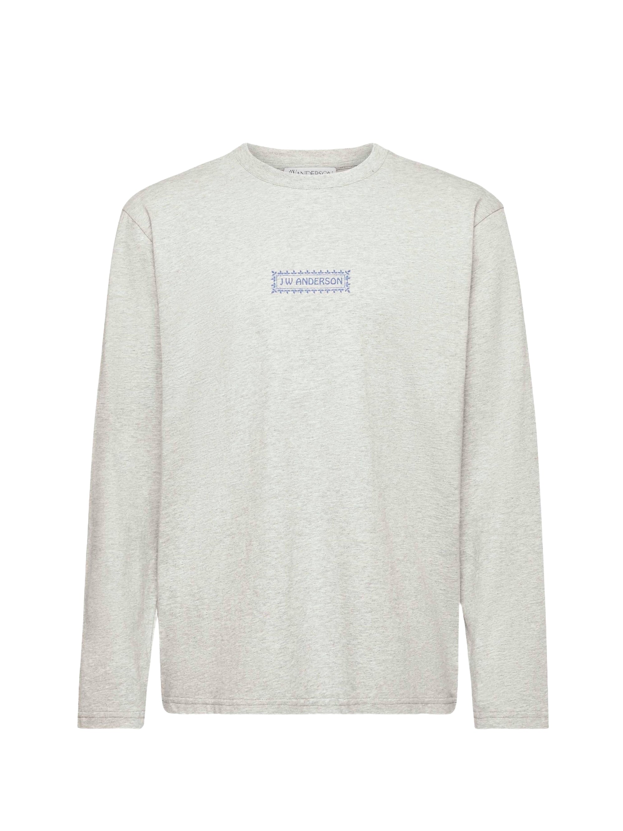 T-Shirt À Manches Longues Avec Imprimé Dans Le Dos - Light Grey Melange