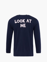 T-Shirt À Manches Longues Avec Imprimé Dans Le Dos Jwa - Dark Navy