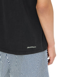 T-Shirt Avec Broderie Contrastée - Washed Black
