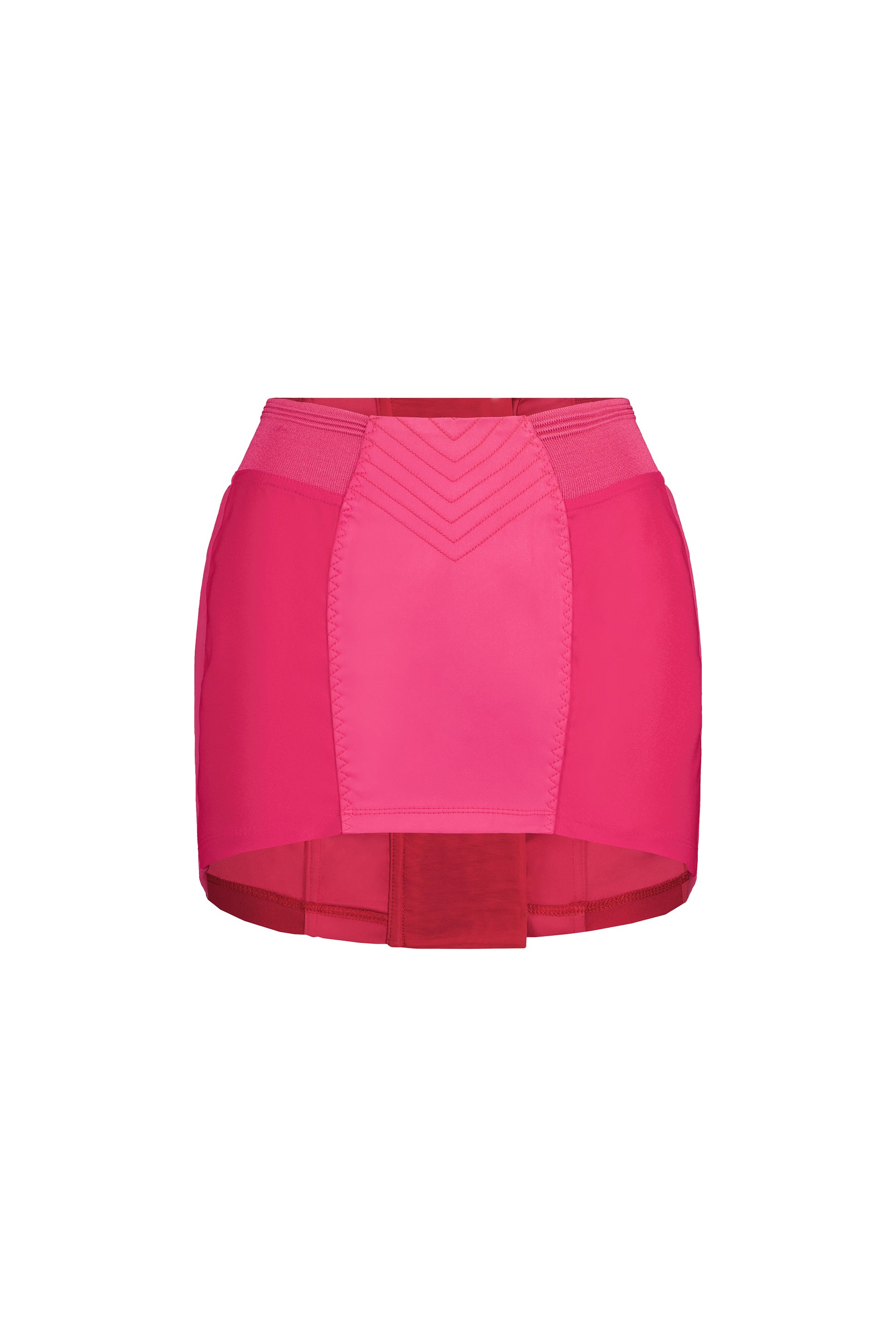 Jupe courte Tattoo en satin - Pink Shocking