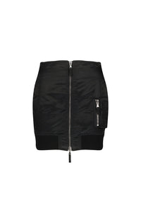 Jupe courte Tattoo en satin - Black