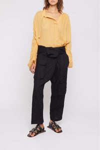 Blouse Juli coupe oversize en lin - Black