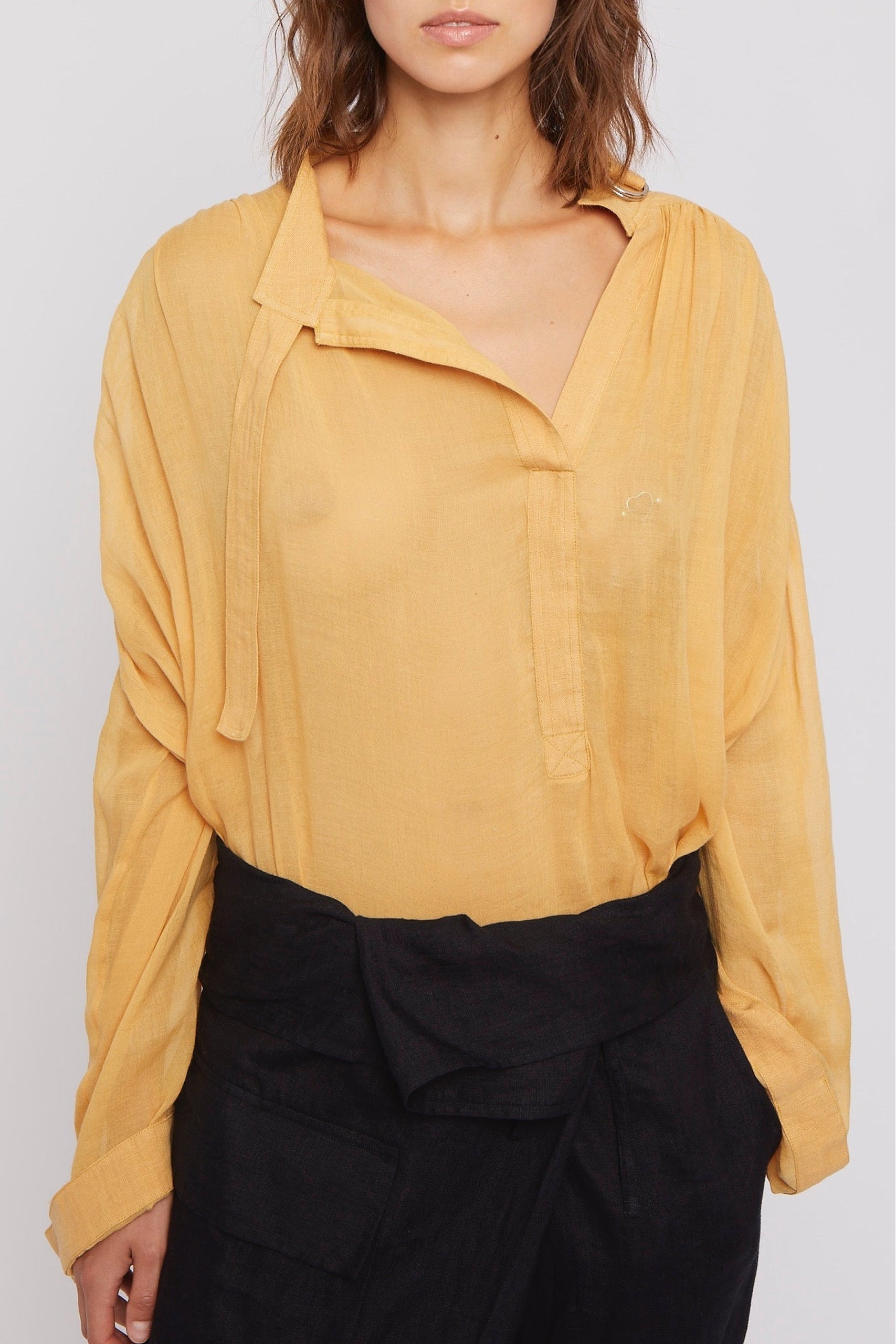 Blouse Juli coupe oversize en lin - Black