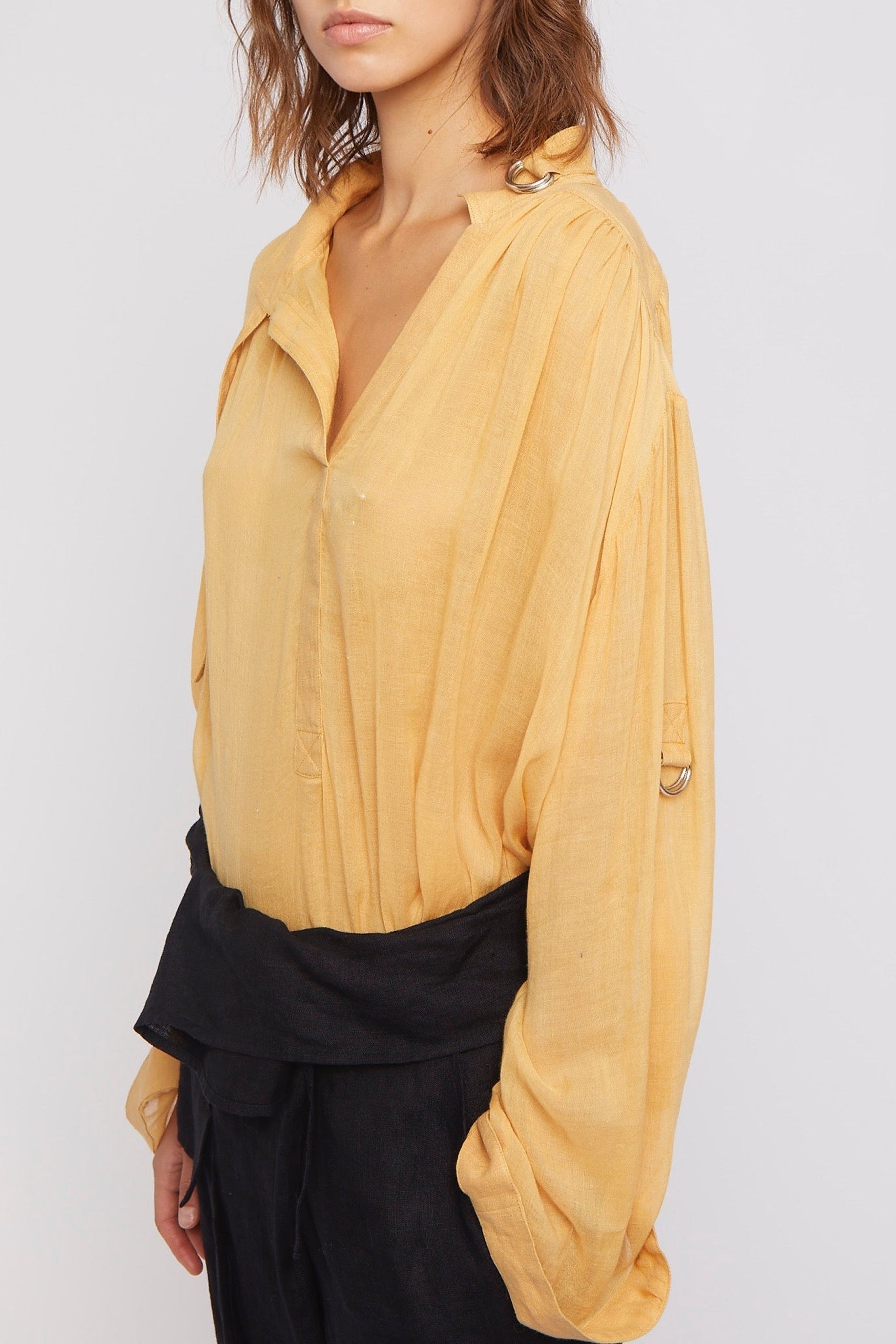 Blouse Juli coupe oversize en lin - Black