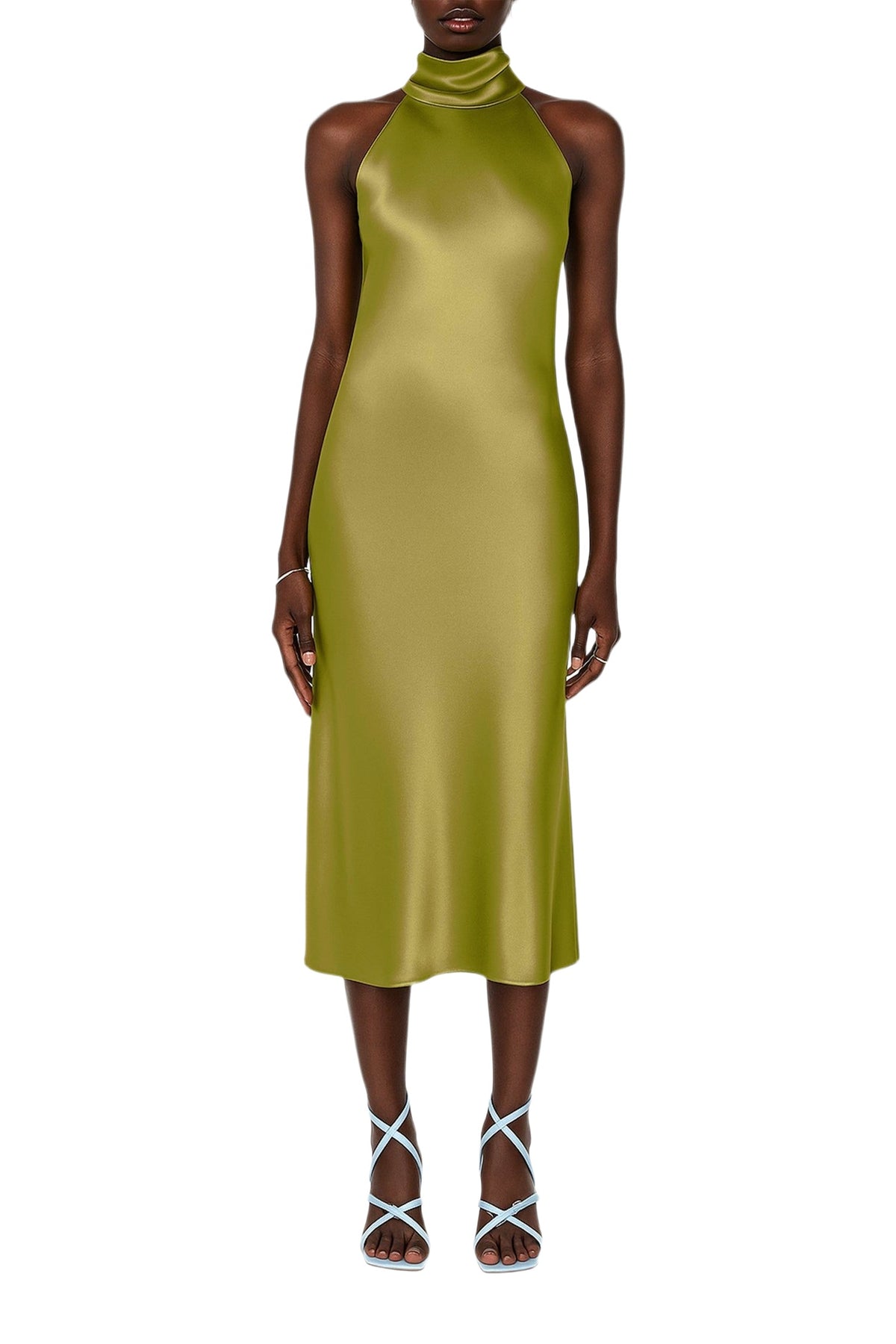 Sienna Crossover Dress - Chartreuse