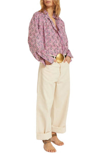 Blouse Juul fleurie à manches longues - Pink