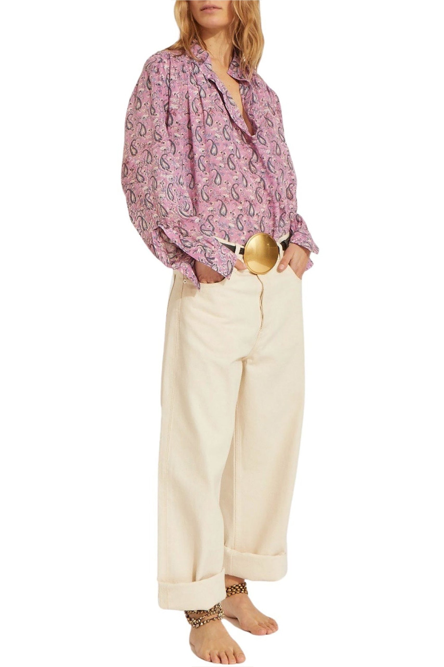 Blouse Juul fleurie à manches longues - Pink