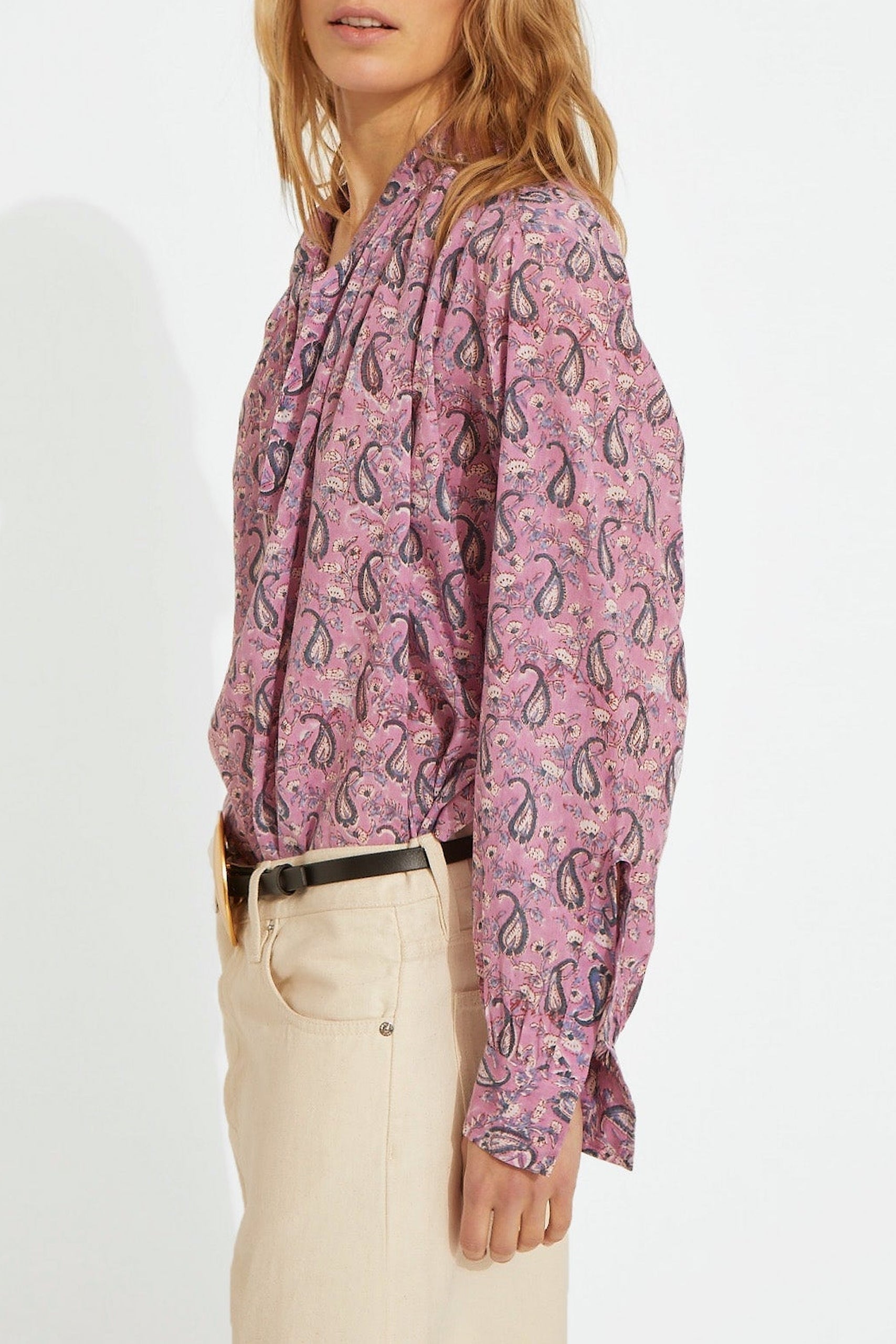 Blouse Juul fleurie à manches longues - Pink