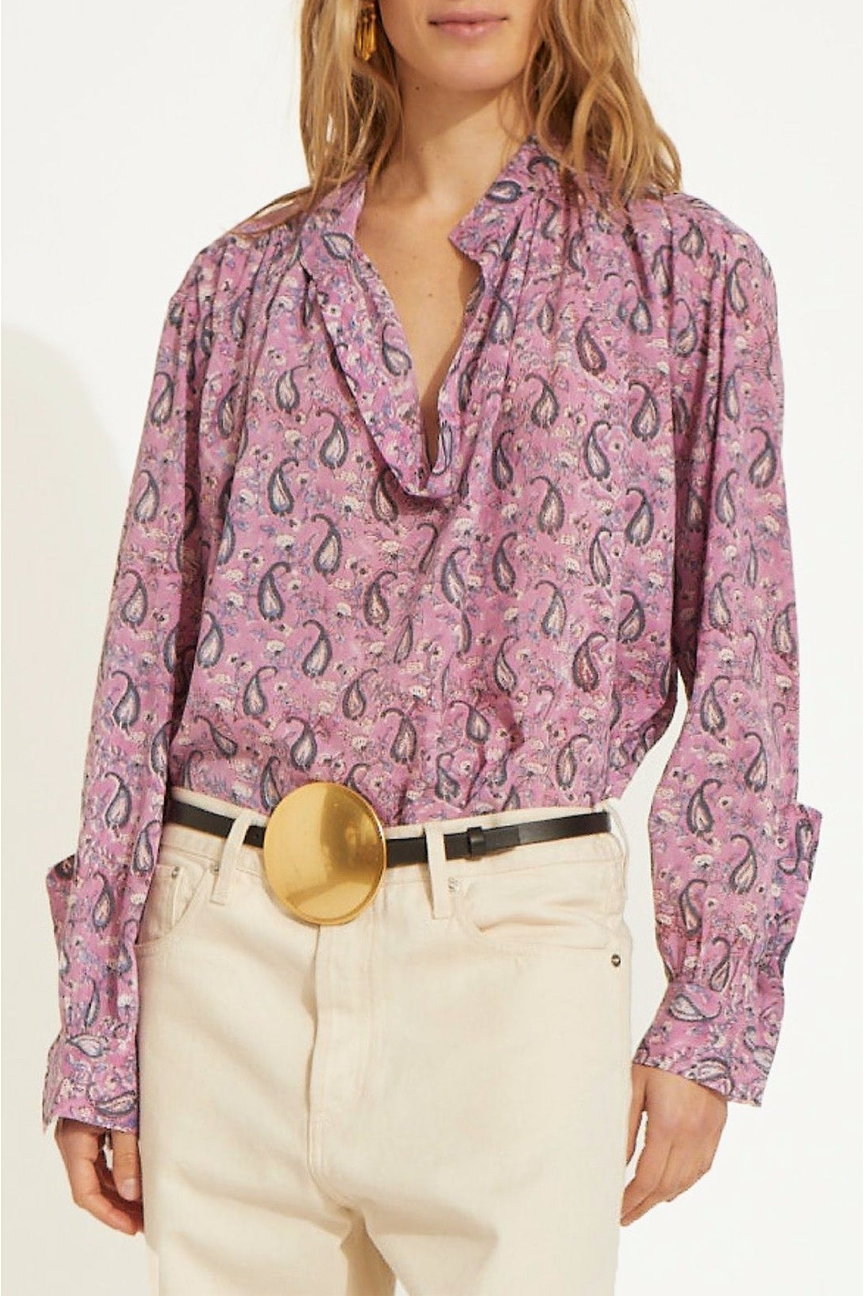 Blouse Juul fleurie à manches longues - Pink