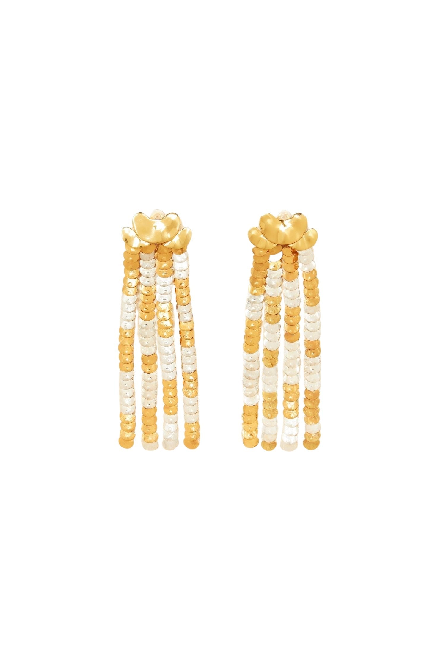 Boucles d’oreilles bicolores en laiton - Or & Argent