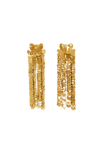 Brass pendant earrings - Gold