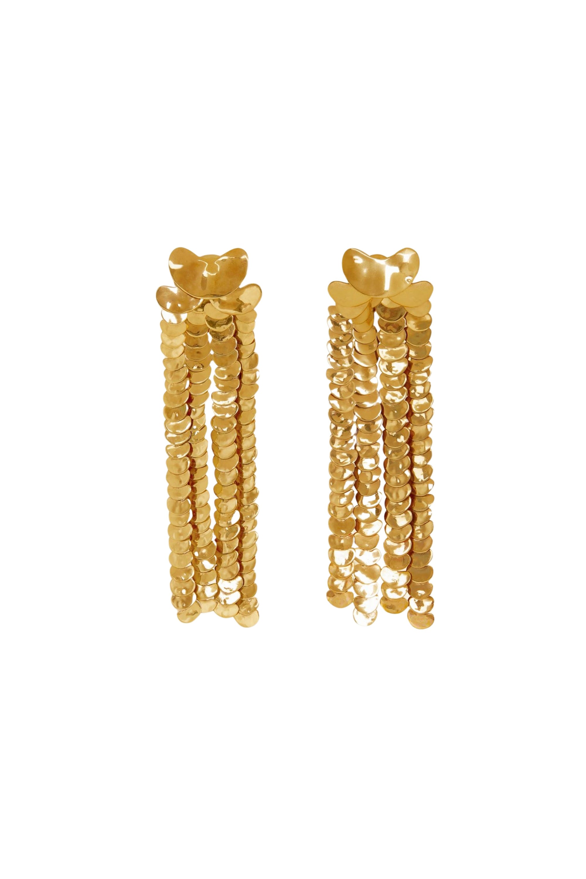 Brass pendant earrings - Gold