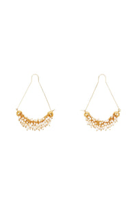 Boucles d'oreilles en laiton doré et perles - Or