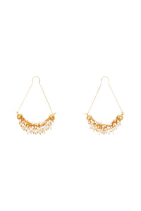Gold-plated brass and pearl earrings - Gold