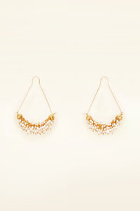 Gold-plated brass and pearl earrings - Gold