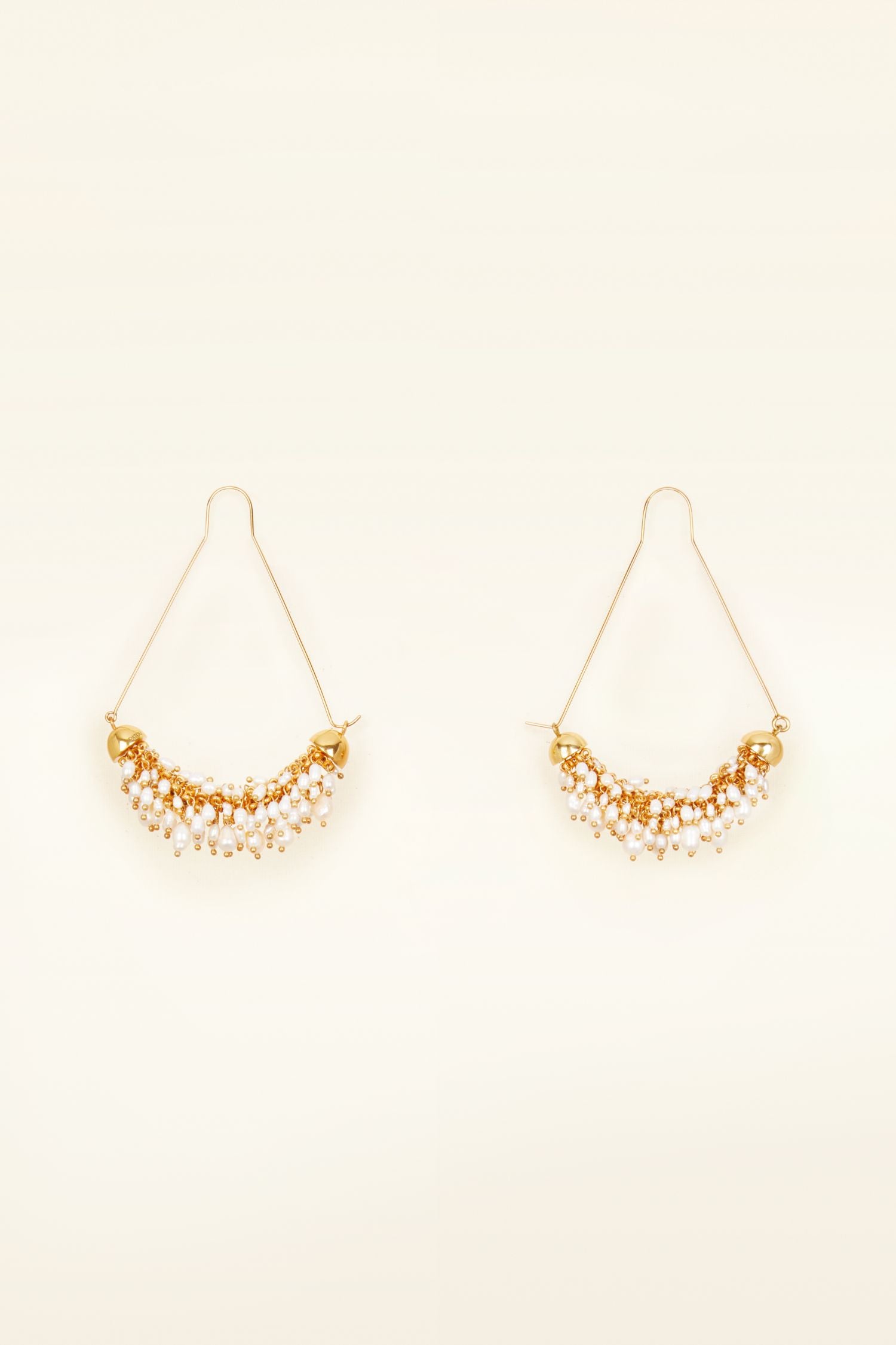 Gold-plated brass and pearl earrings - Gold
