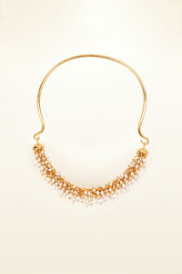Collier en laiton doré et perles - Or