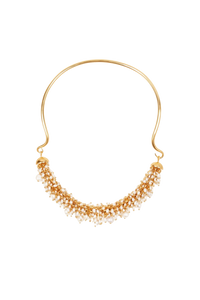 Collier en laiton doré et perles - Or