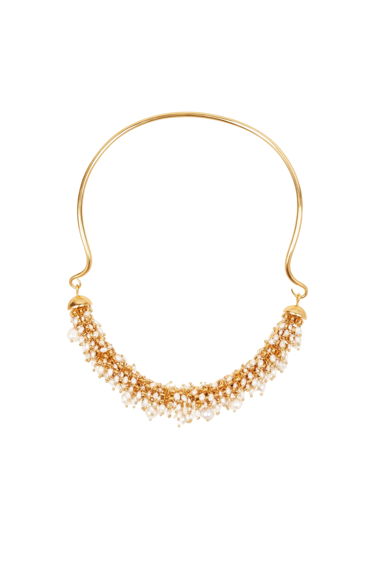 Collier en laiton doré et perles - Or