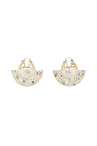 Boucles d’oreilles demi-lune en laiton et pierres - Or & Argent