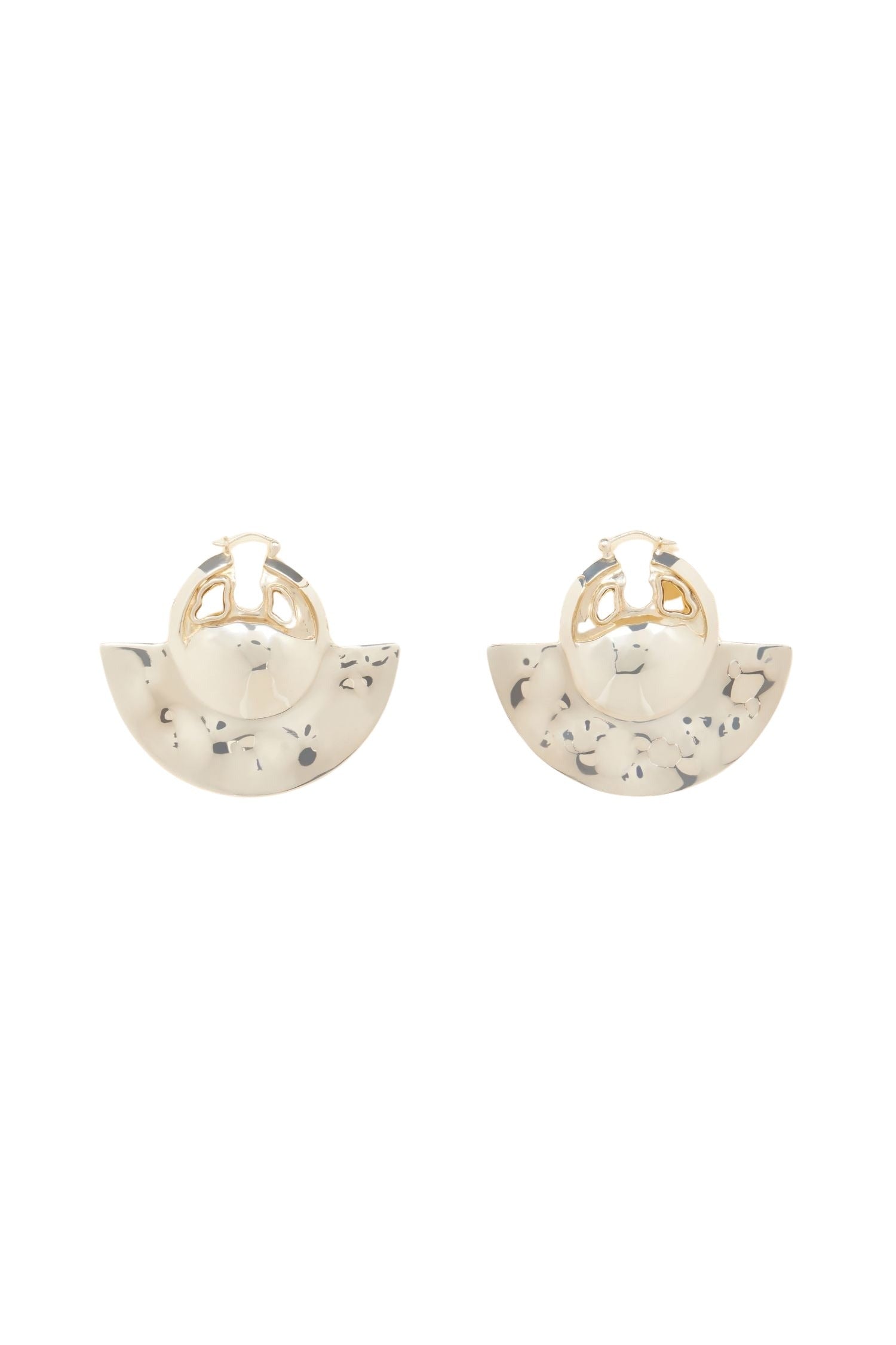 Boucles d’oreilles demi-lune en laiton et pierres - Or & Argent