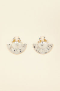 Half moon earrings in brass and stones - Gold and Silver