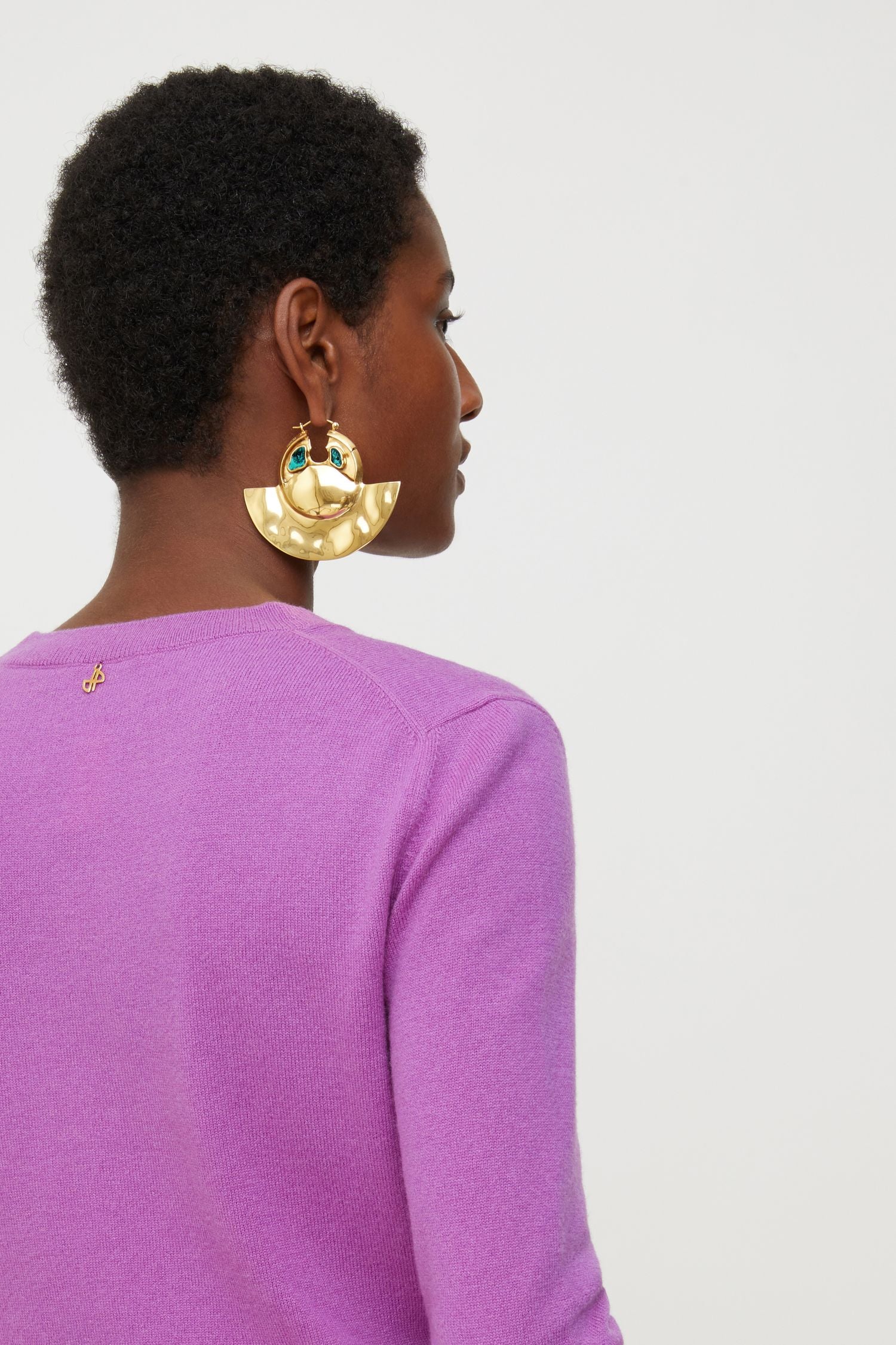 Boucles d’oreilles demi-lune en laiton et pierres - Or
