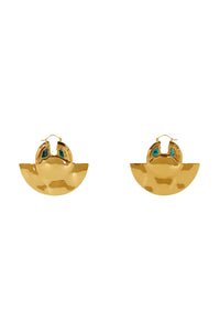 Boucles d’oreilles demi-lune en laiton et pierres - Or