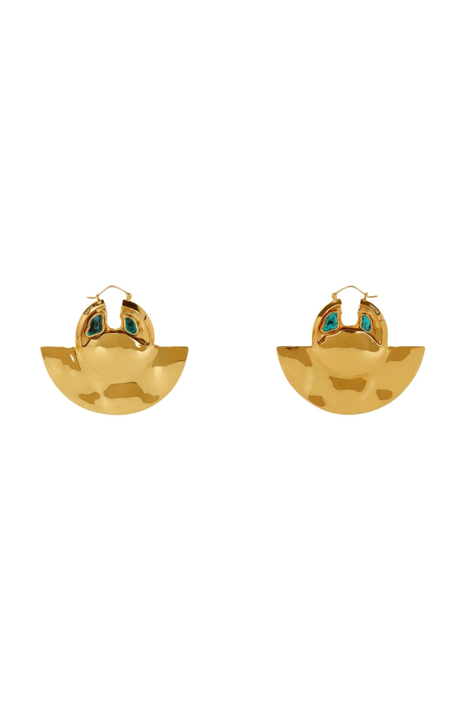 Boucles d’oreilles demi-lune en laiton et pierres - Or