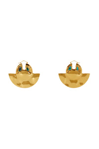 Boucles d'oreilles en laiton et malachite - Or
