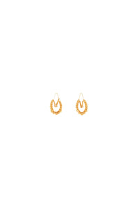 Gold-plated brass hoop earrings with pearls - Gold