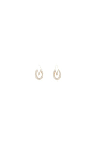 Silver brass hoop earrings with pearls - Silver