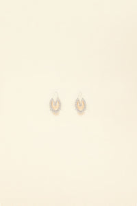 Silver brass hoop earrings with pearls - Argent