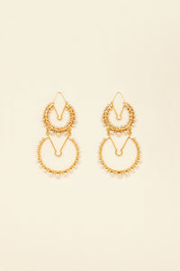 Double brass hoop earrings - Gold and Silver