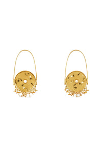 Spheres and pearls earrings - Gold