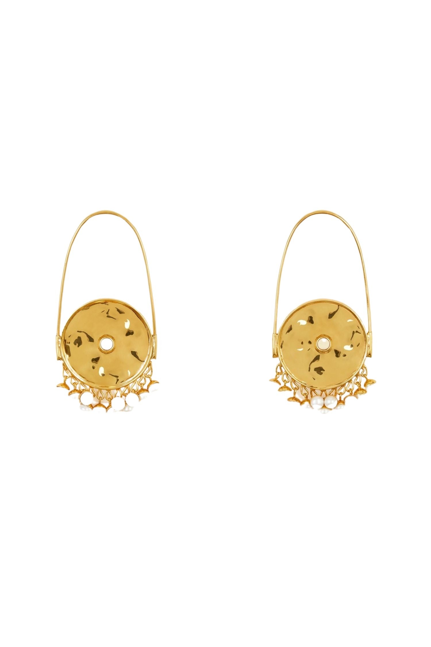 Spheres and pearls earrings - Gold