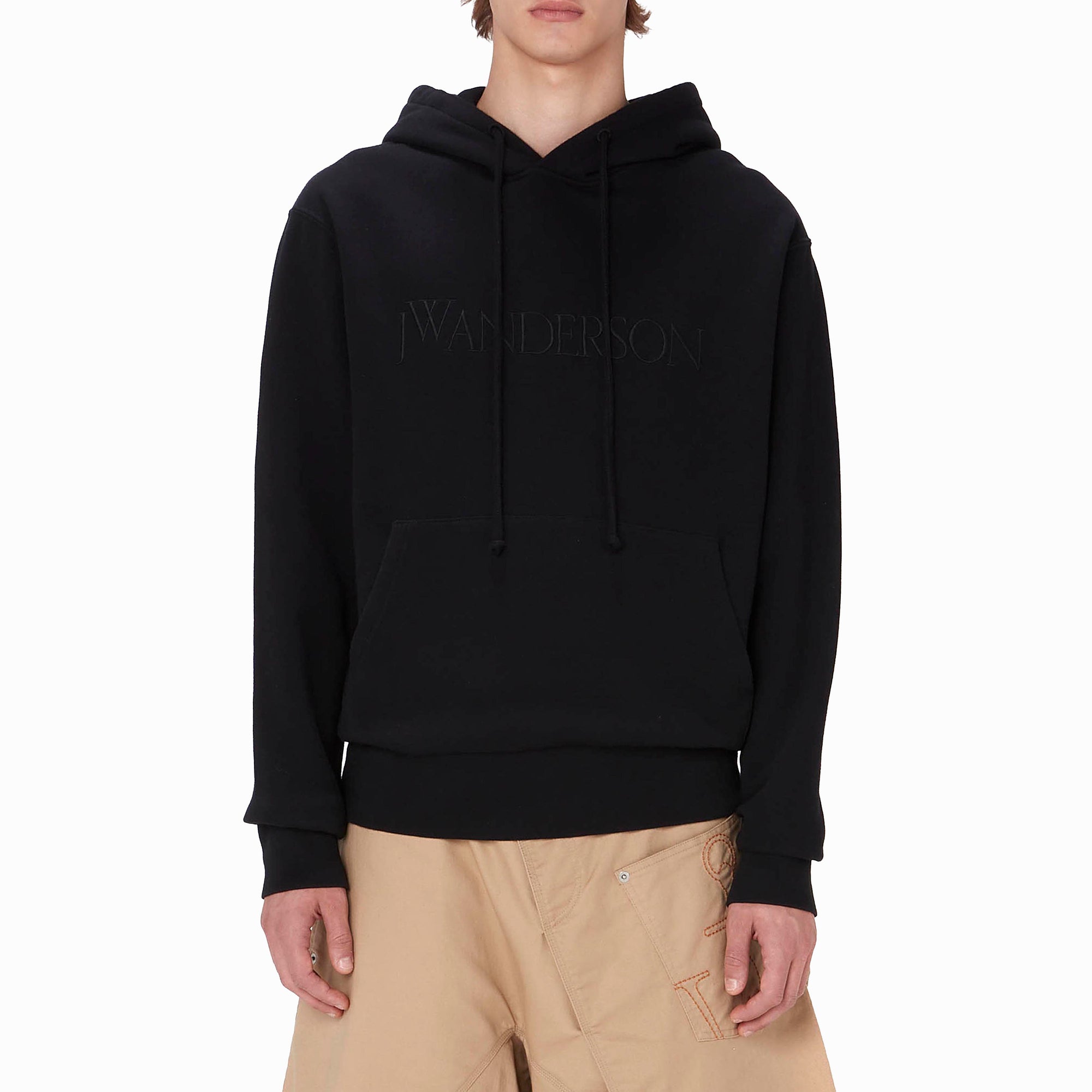 Sweat À Capuche Avec Logo Brodé - Black