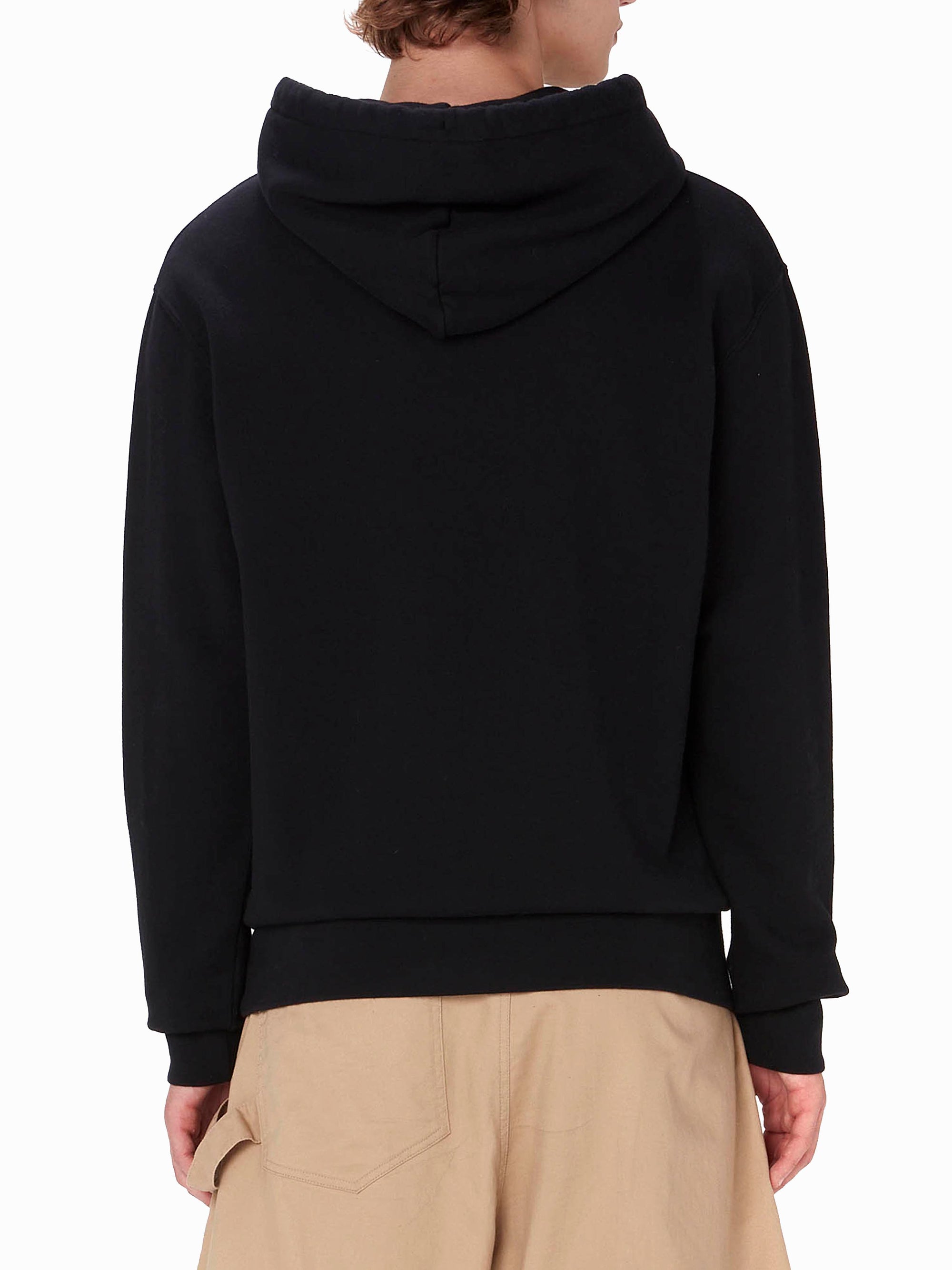 Sweat À Capuche Avec Logo Brodé - Black