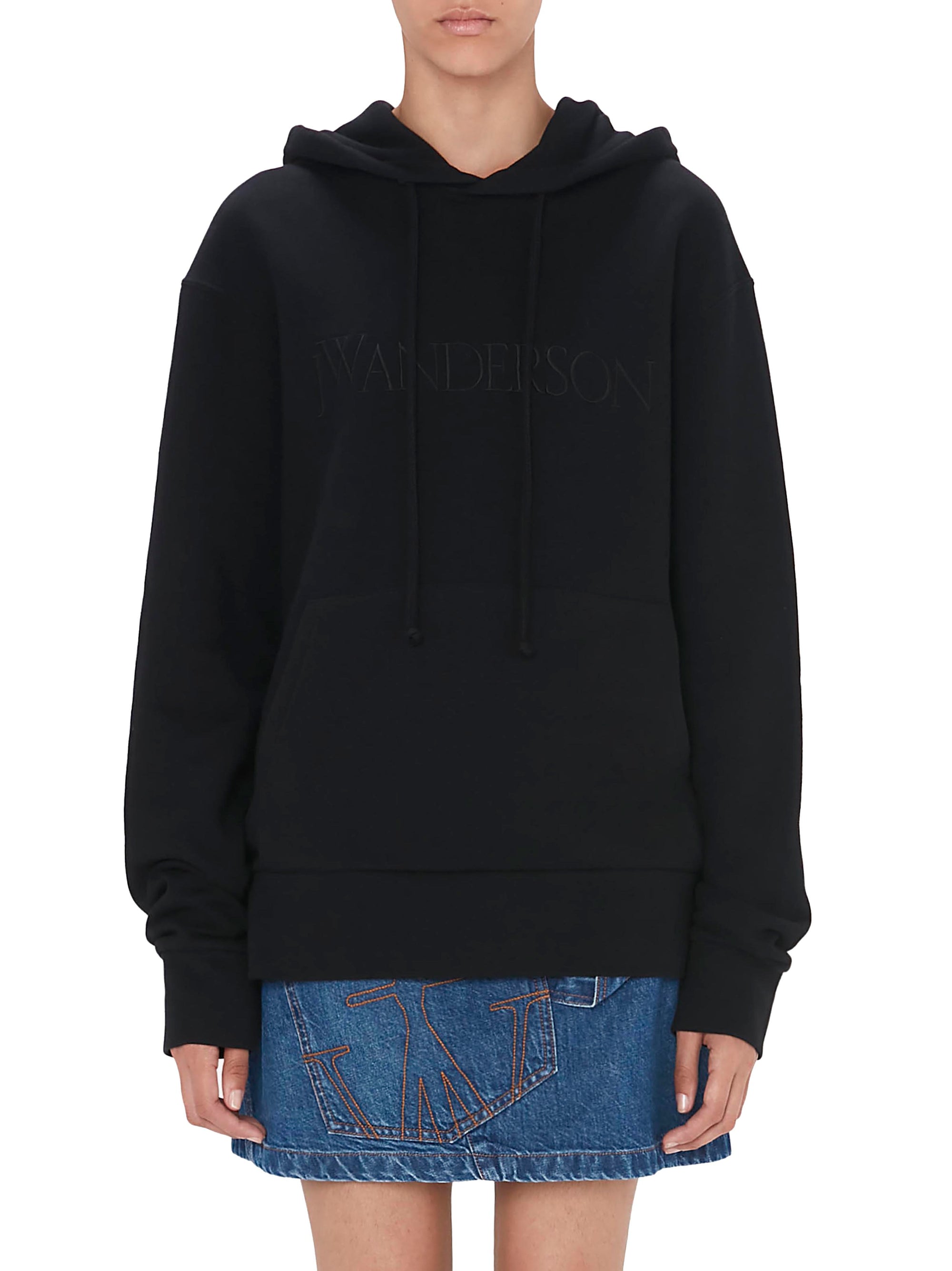 Sweat À Capuche Avec Logo Brodé - Black
