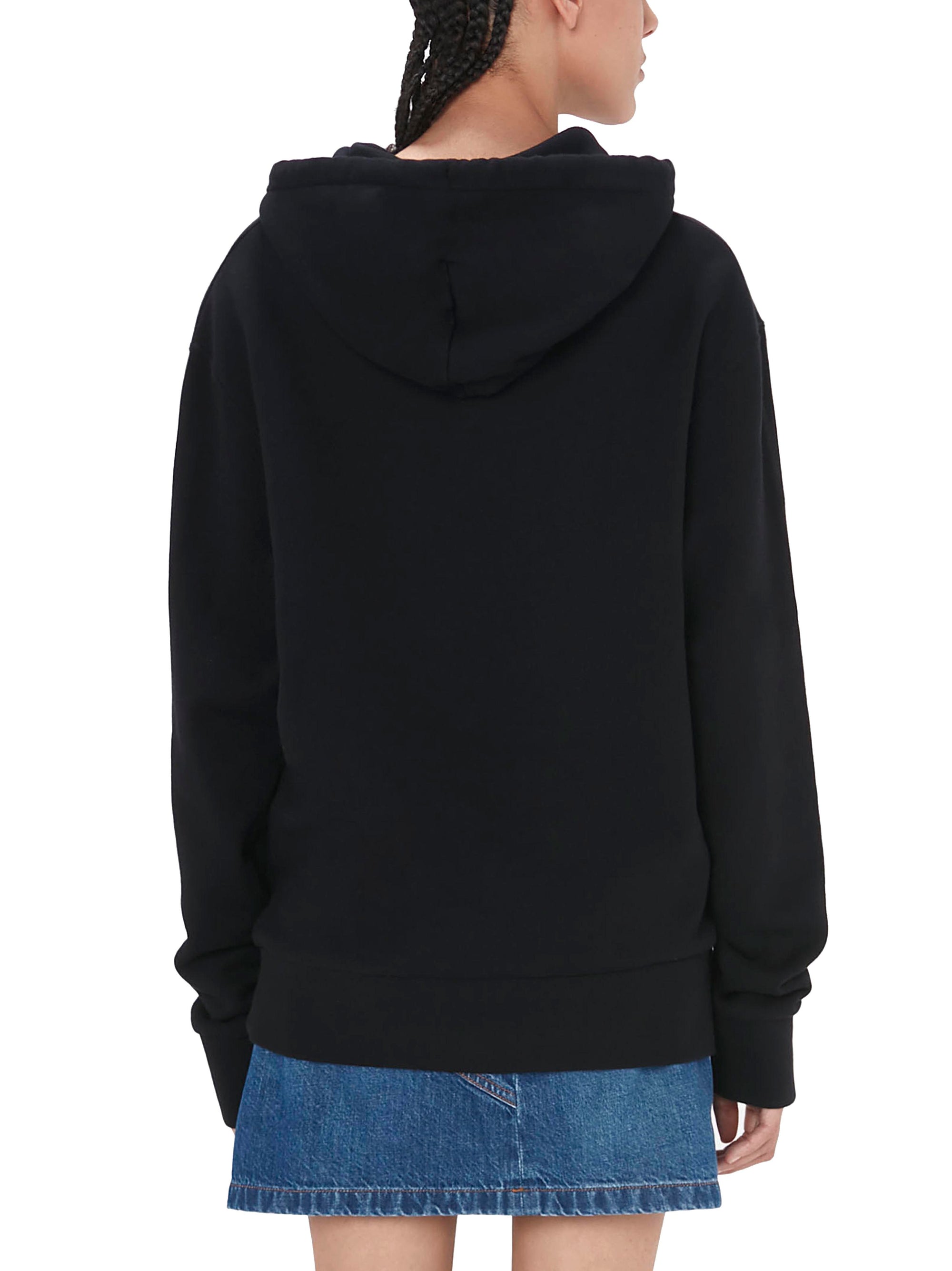 Sweat À Capuche Avec Logo Brodé - Black