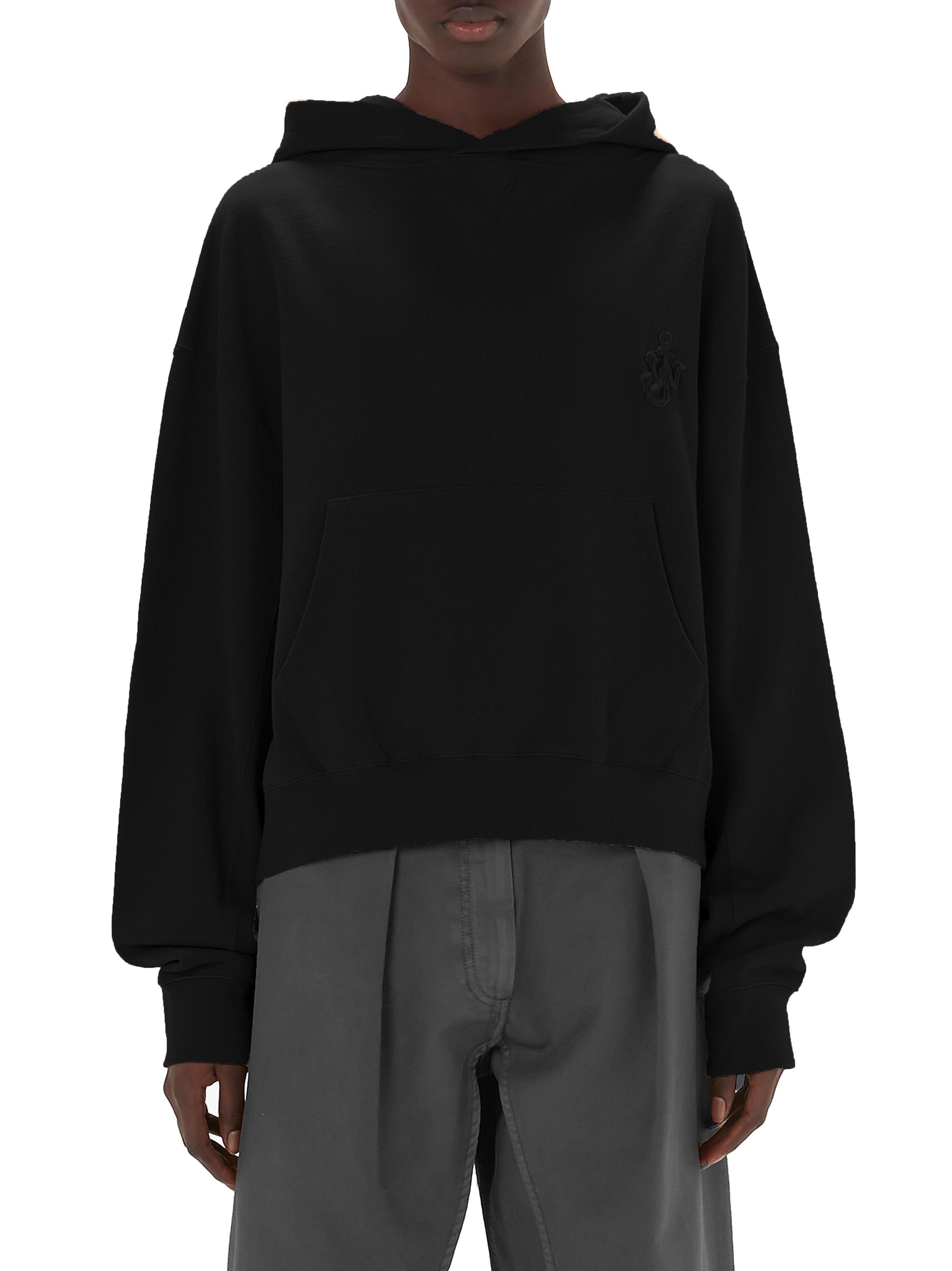 Sweat À Capuche Avec Logo Ancres - Black