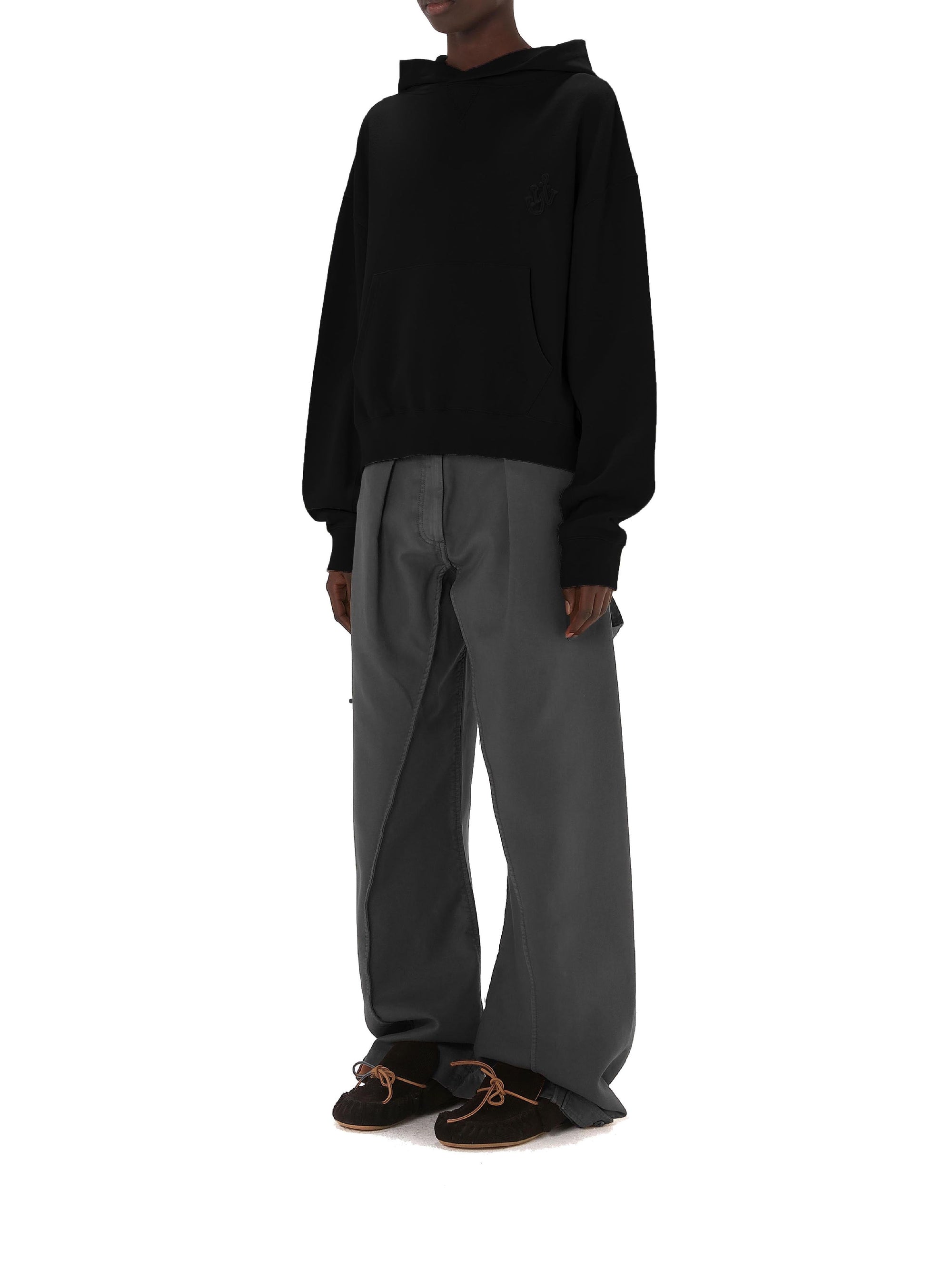 Sweatshirt à broderies ancres - Black